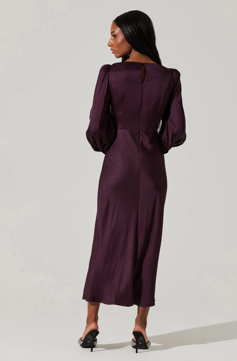 Suzy Satin Cutout Maxi Dress – La Tre Clothing