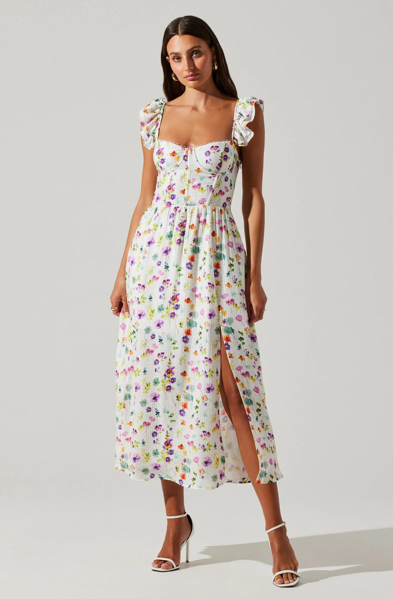 wedelia dress in purple floral Wedelia Dress