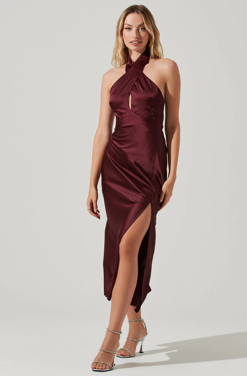 Marissa Satin Halter Midi Marissa Satin Halter Midi