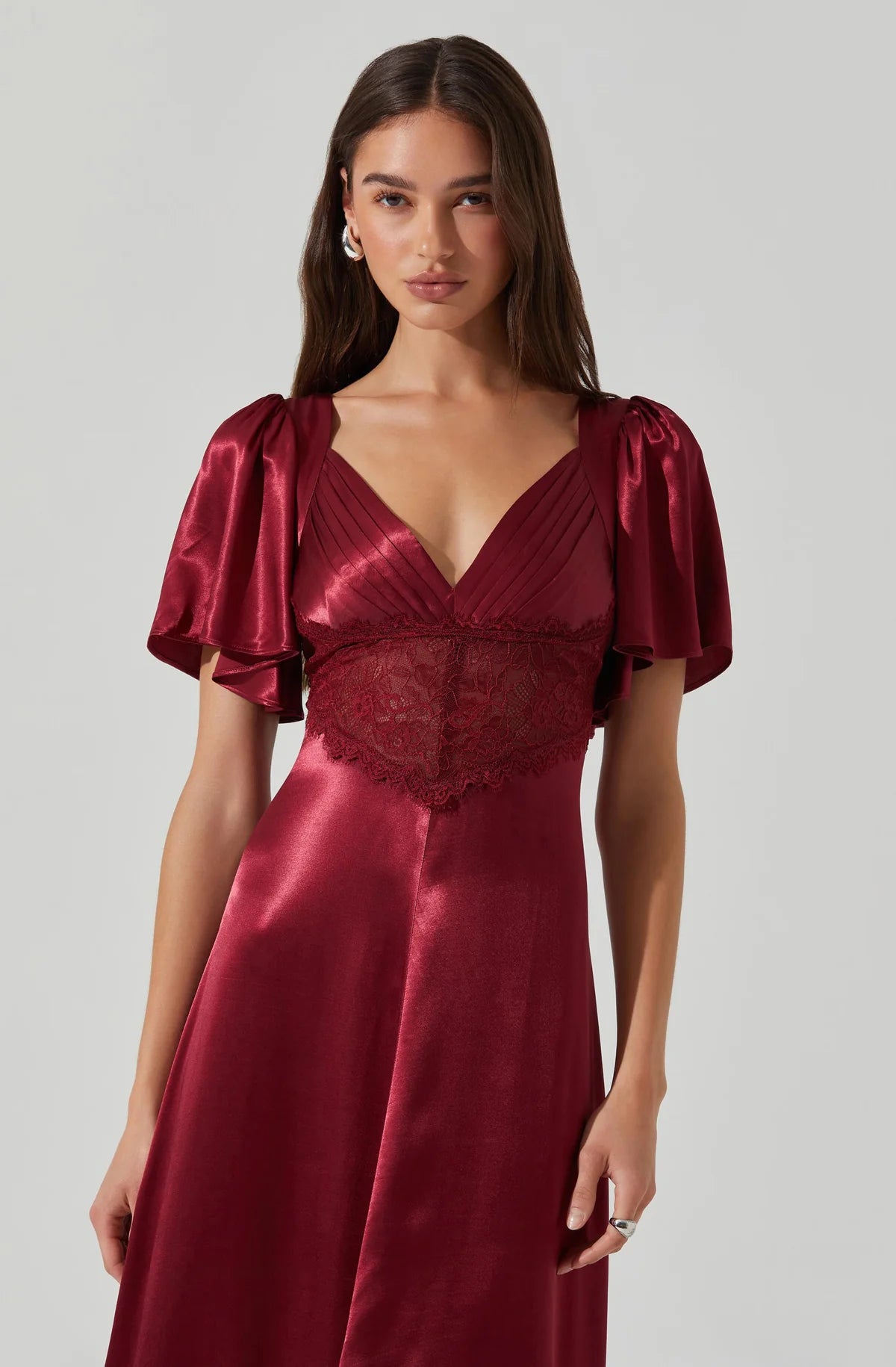 aurelia flutter sleeve lace & satin dress Aurelia Flutter Sleeve Lace & Satin Dress (Women)