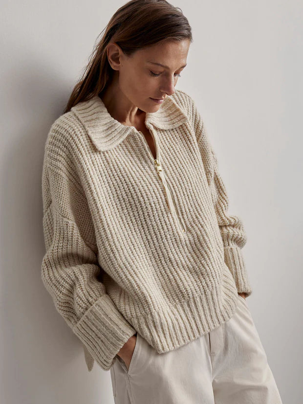 Amelia Half Zip Knit Sweater
