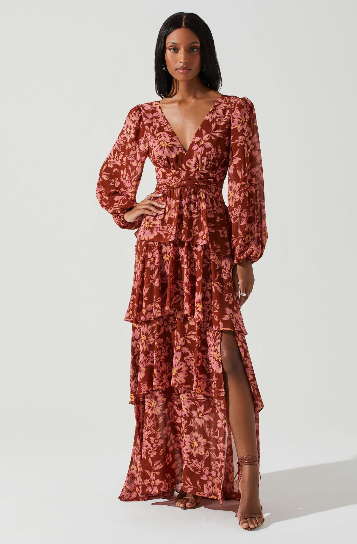 Anora Floral Tiered Maxi Dress
