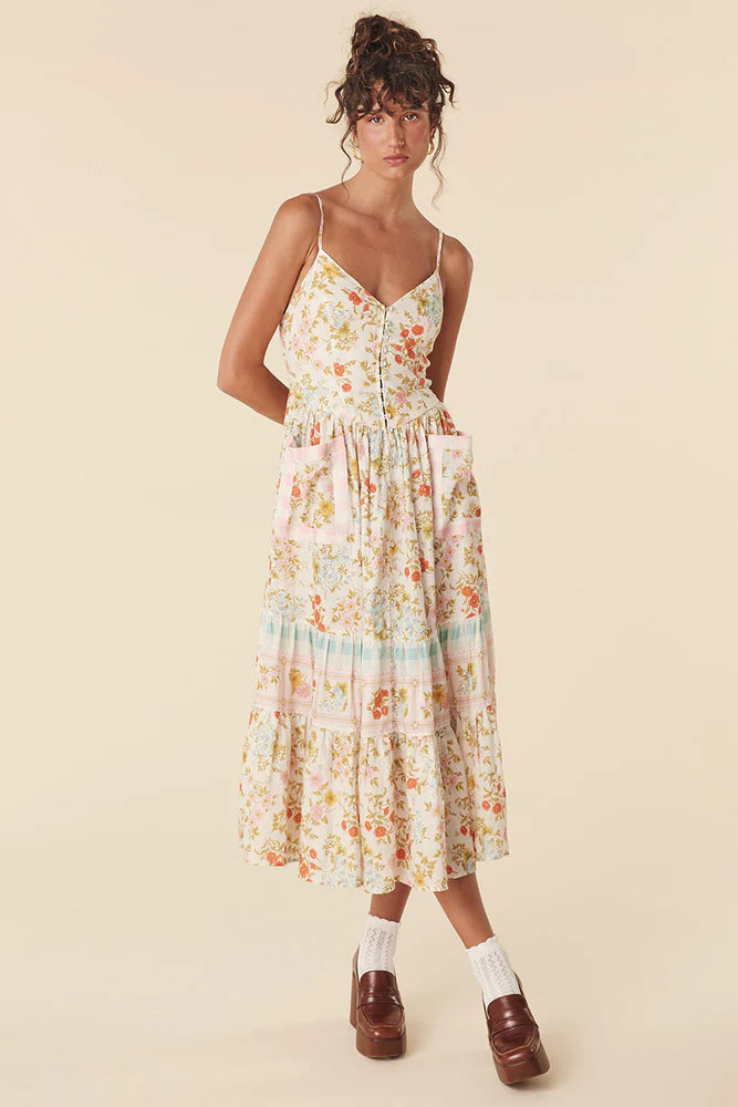 Flora Linen Midi Dress La Tre Clothing Flora Linen Midi Dress La Tre Clothing
