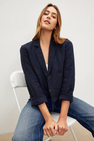 Finley Linen Crop Blazer