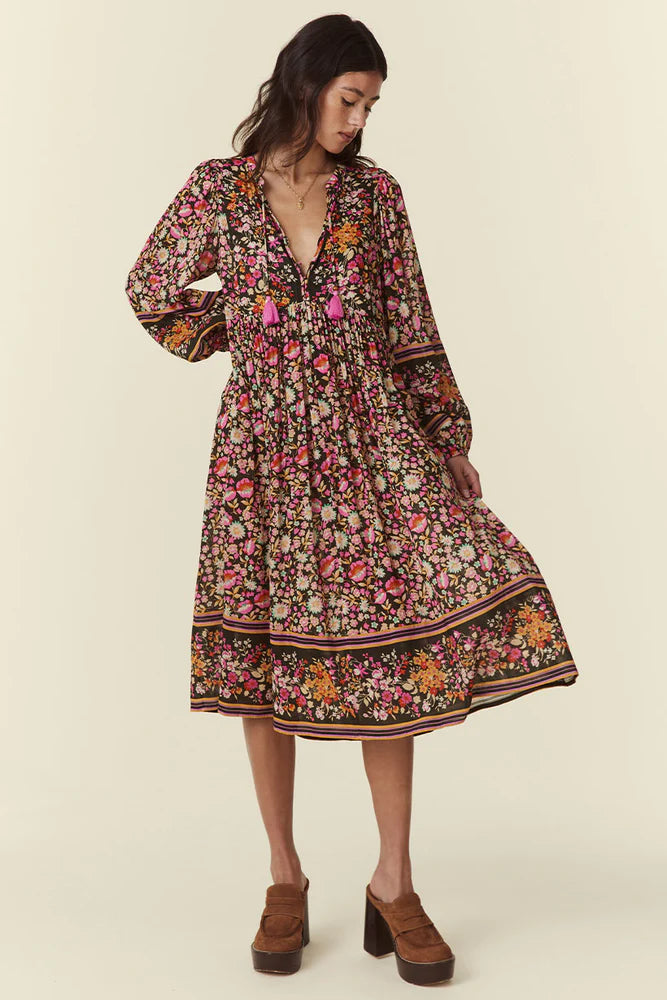 【着後レビューで 送料無料】 – Dress Midi Boho Lily Impala La Clothing Tre ワンピース