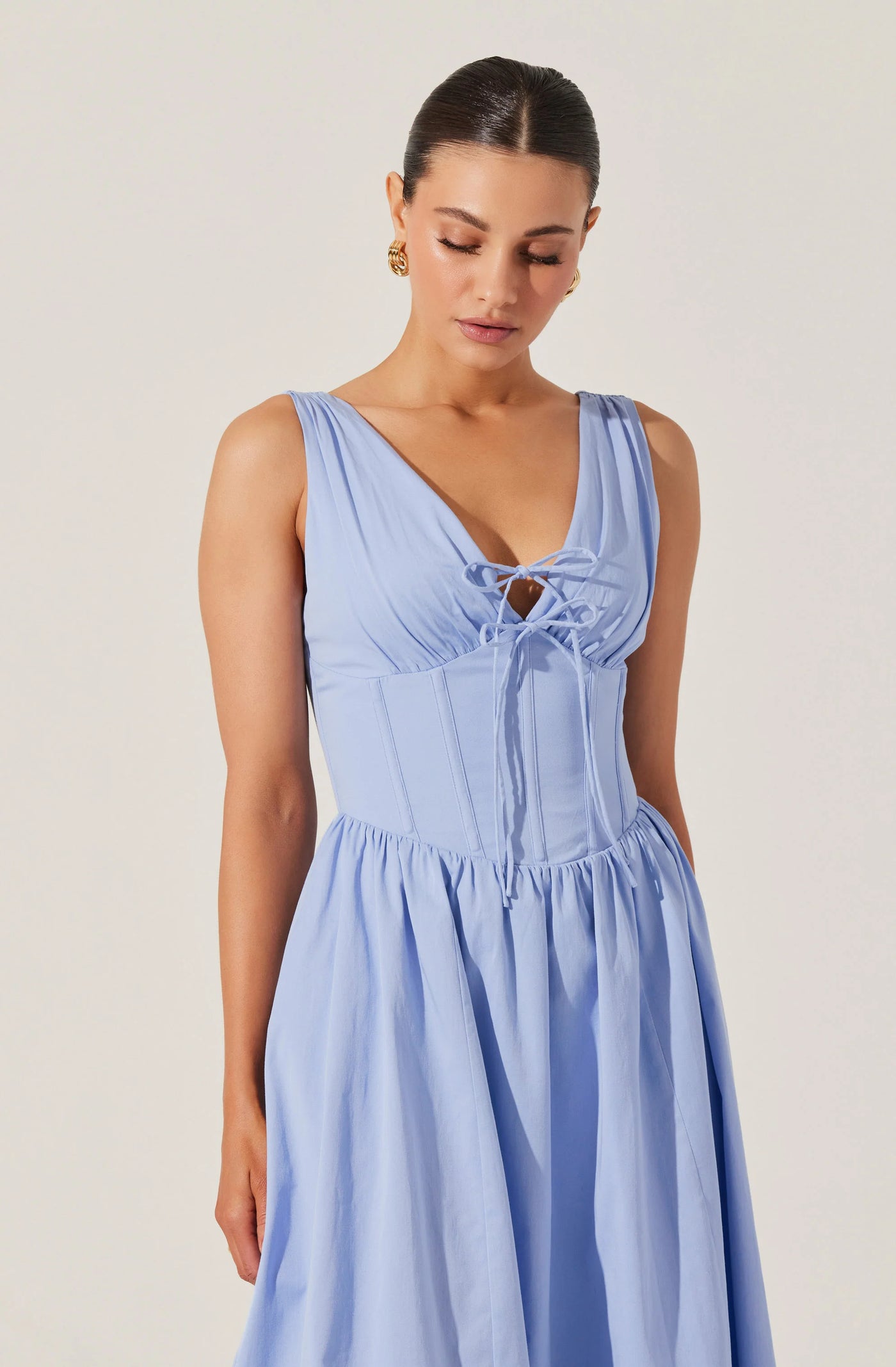 poplin corset midi dress UO Cedar Poplin Corset Midi Dress