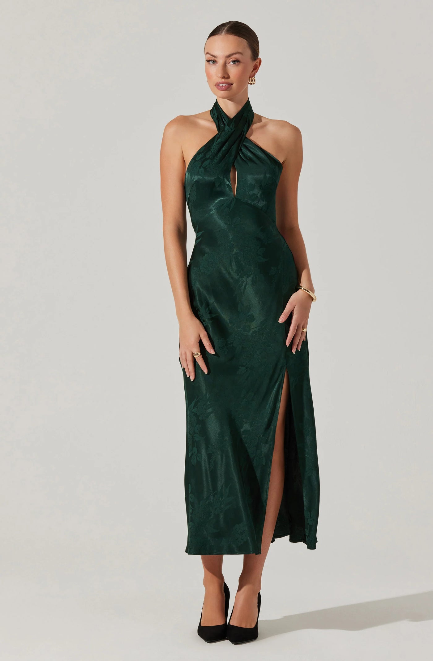 Marissa Halter Neck Midi Dress La Tre Clothing Marissa Halter Neck Midi Dress La Tre Clothing