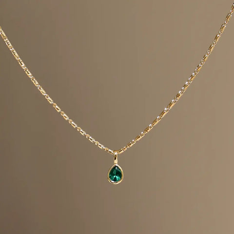 May Teardrop Bezel Necklace