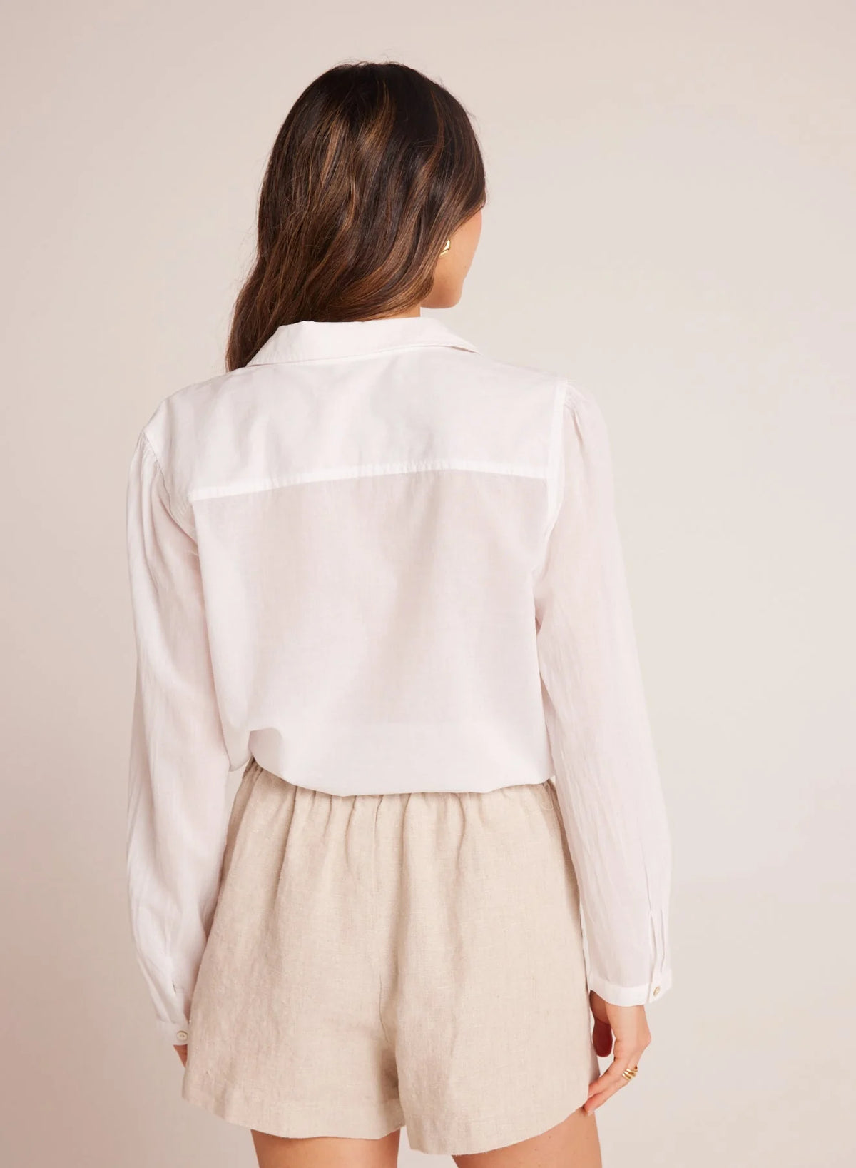 Pintuck Crop Button Down