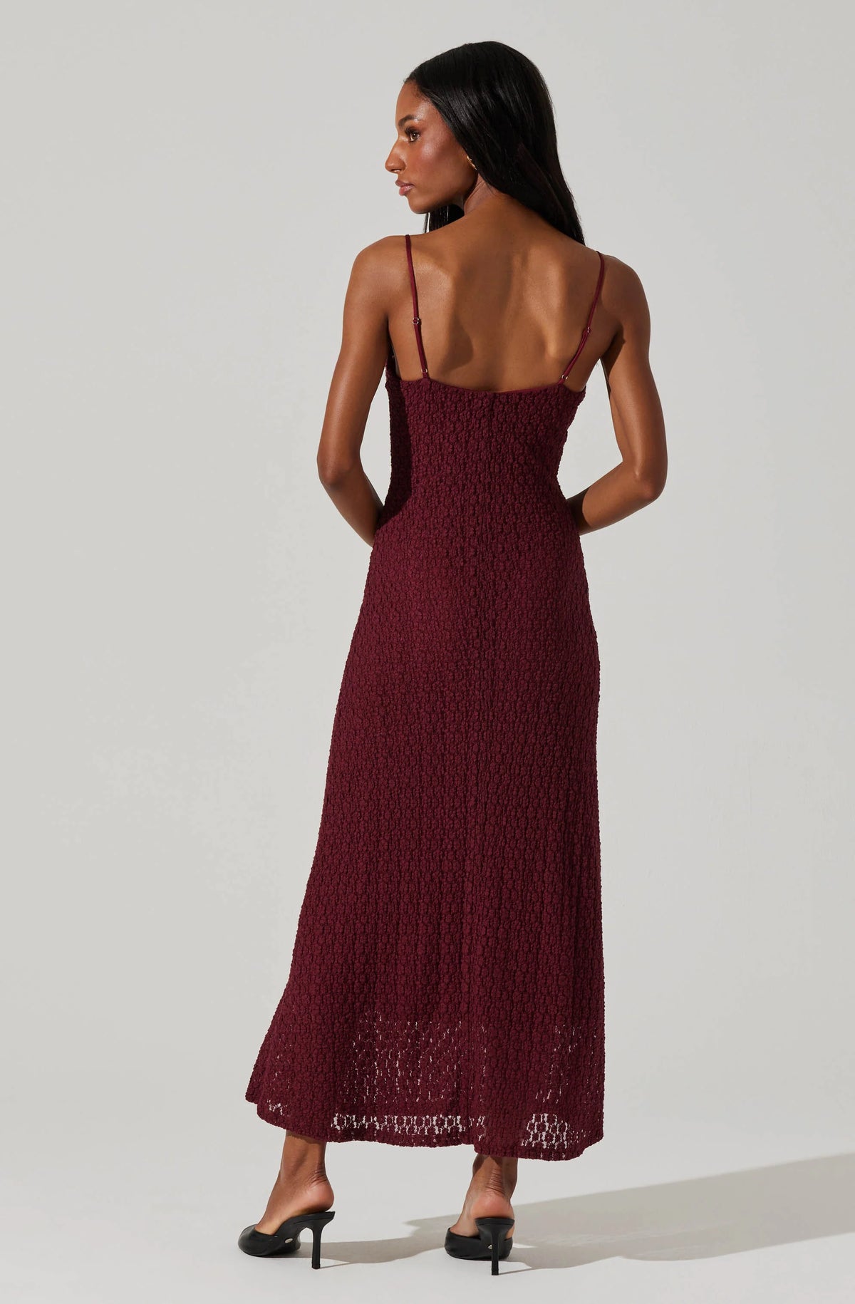 Renaisse Textured Maxi Dress