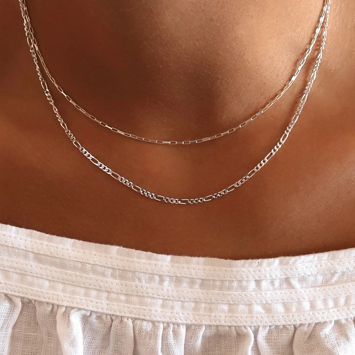 Sterling Silver Figaro Necklace