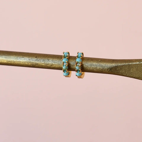 Mini Turquoise Hoops