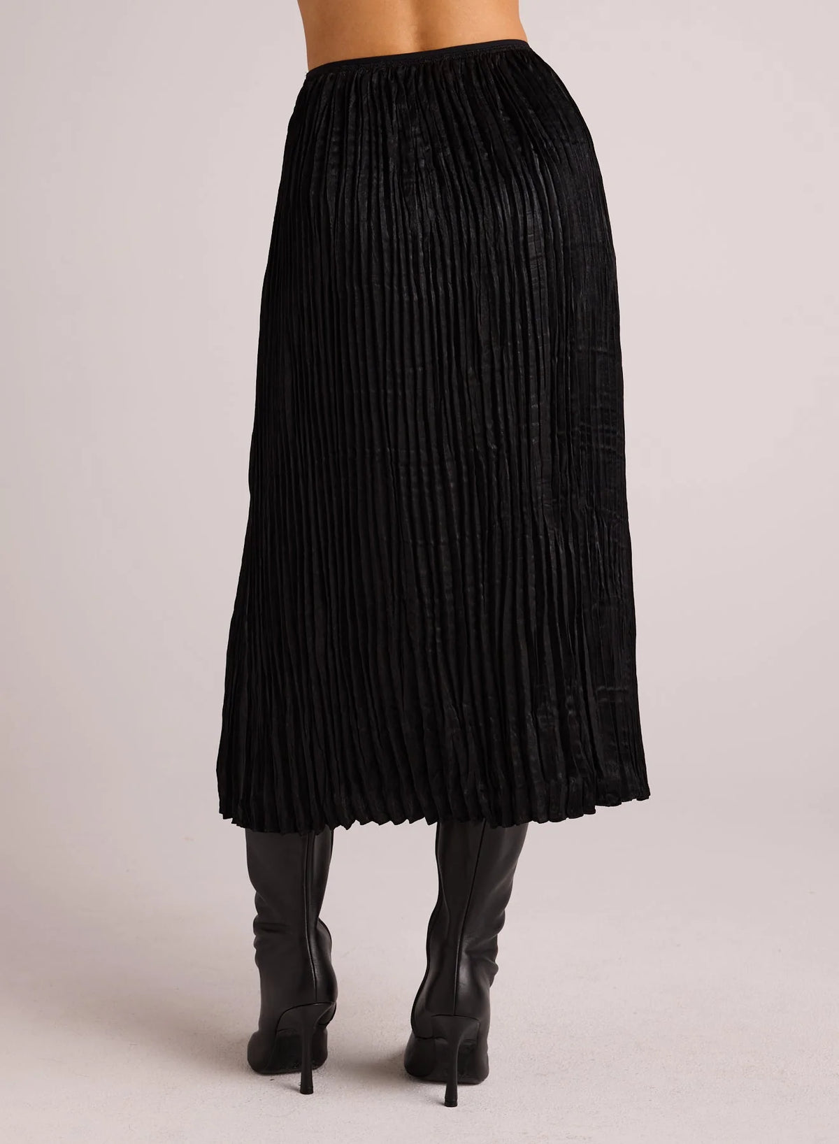 Variegated Pleated Midi Skirt