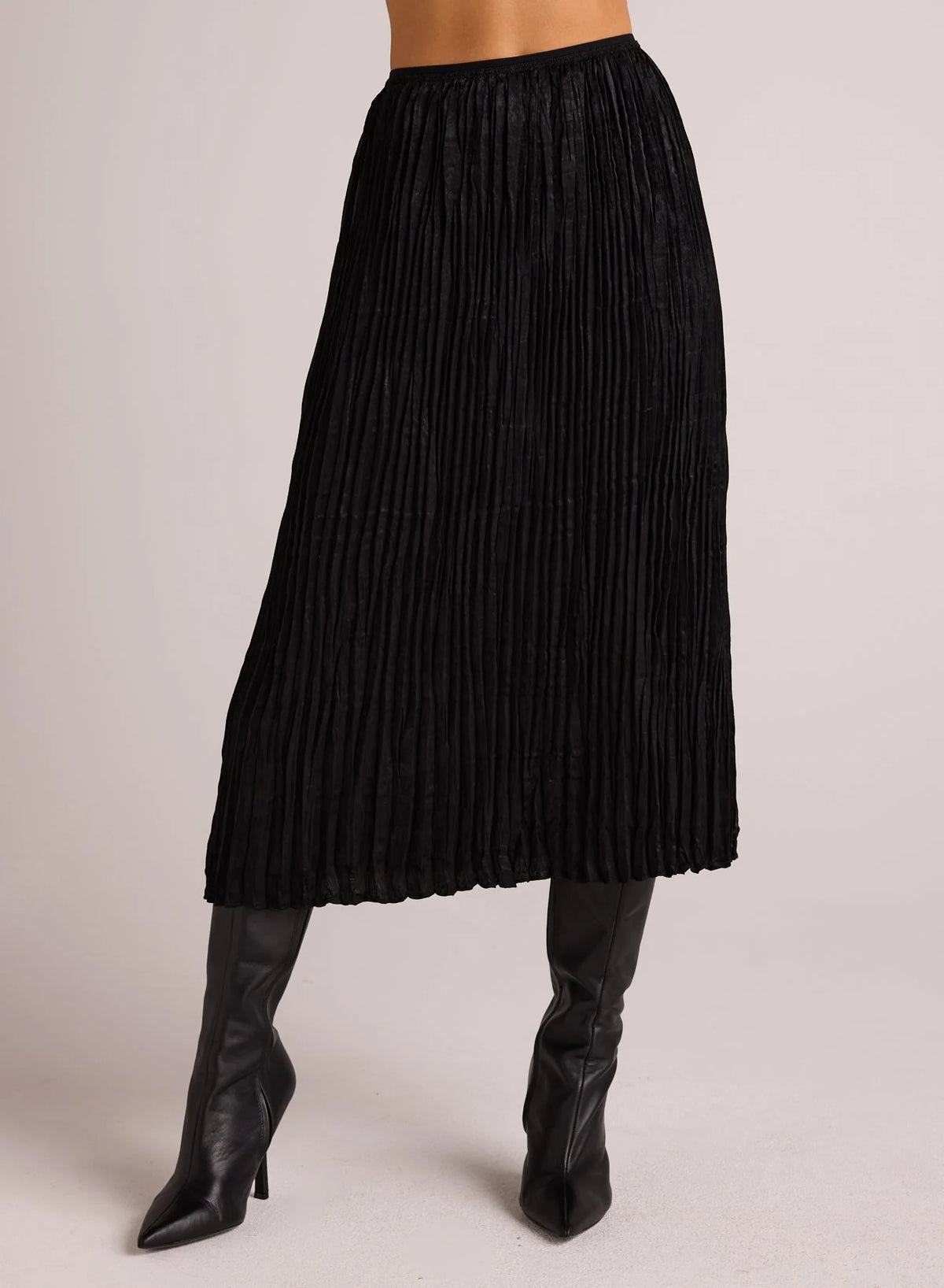 Variegated Pleated Midi Skirt