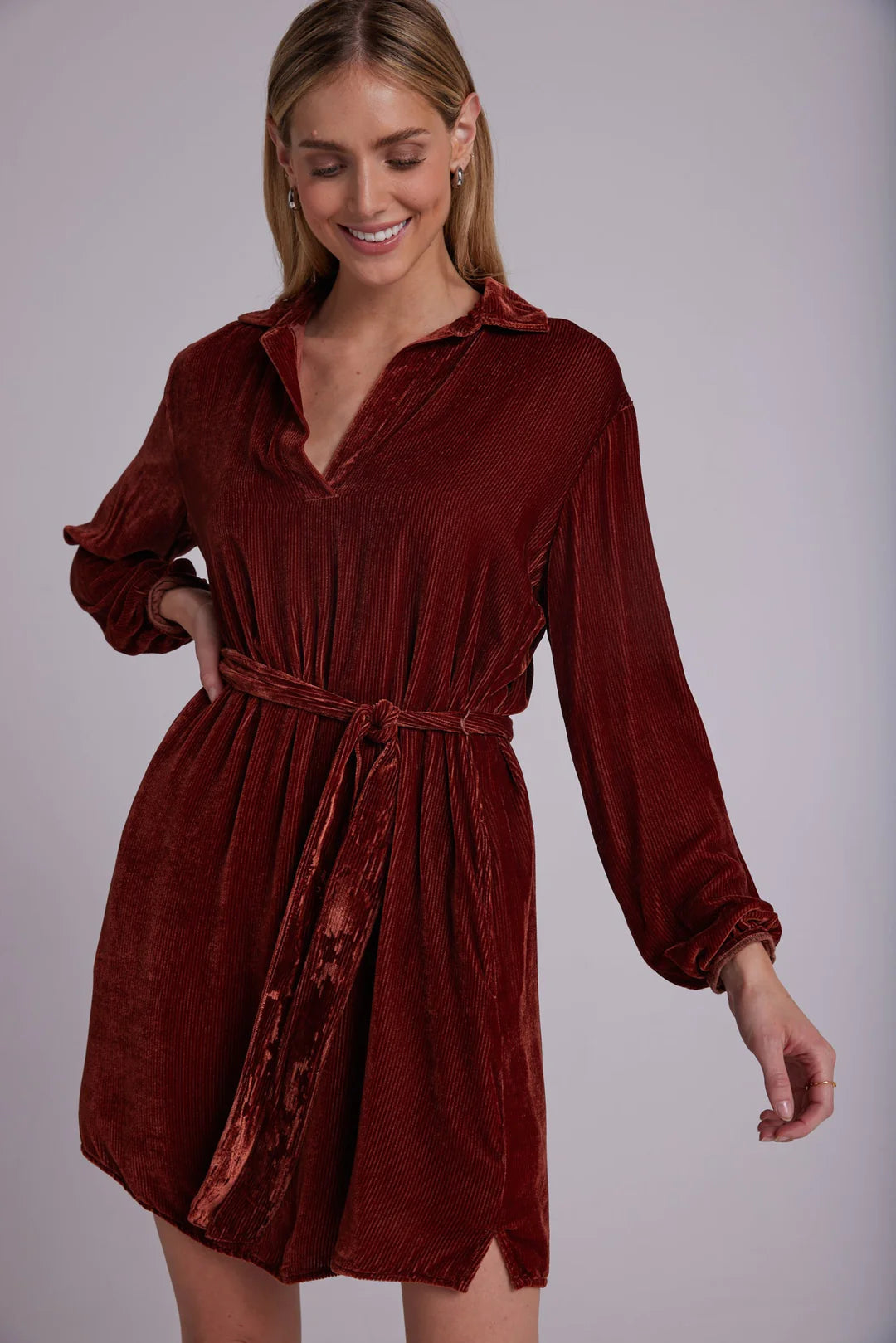 Velvet Corduroy Tunic Dress – La Tre Clothing Velvet Corduroy Tunic Dress – La Tre Clothing