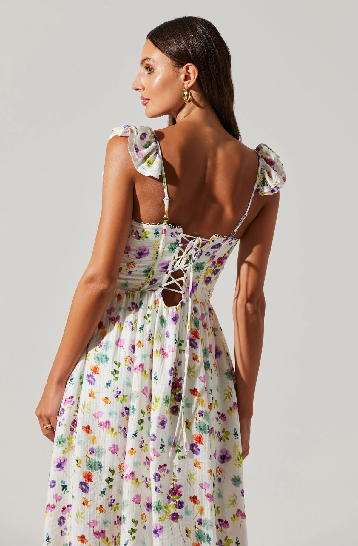 Wedelia Floral Bustier Midi Dress