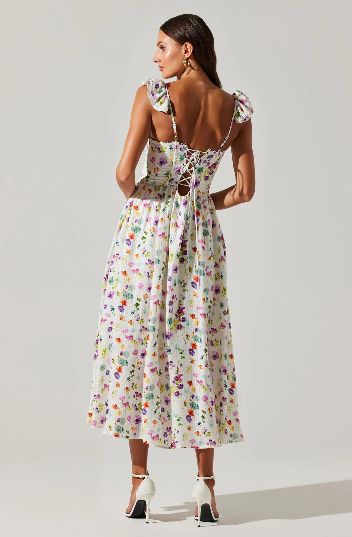 Wedelia Floral Bustier Midi Dress