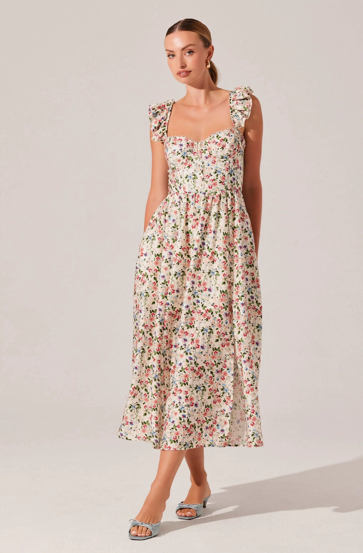 Wedelia Floral Bustier Midi Dress La Tre Clothing Wedelia Floral Bustier Midi Dress La Tre Clothing