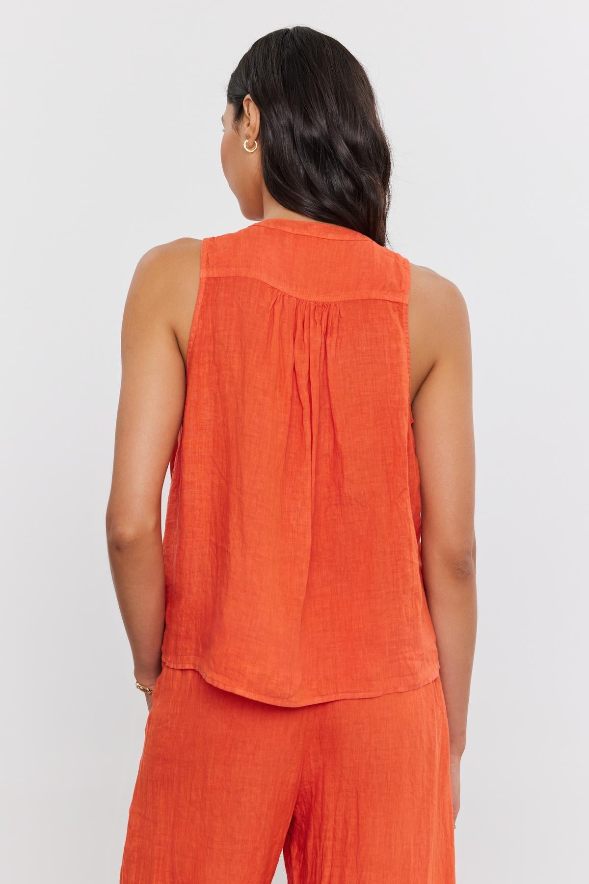 Tacy V-Neck Linen Tank