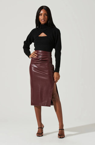 Melody Faux Leather Midi Skirt