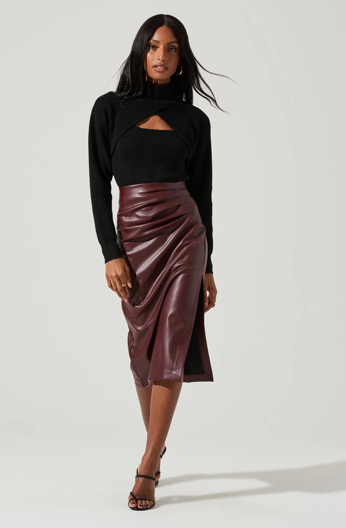 Burgundy sales skirt mango