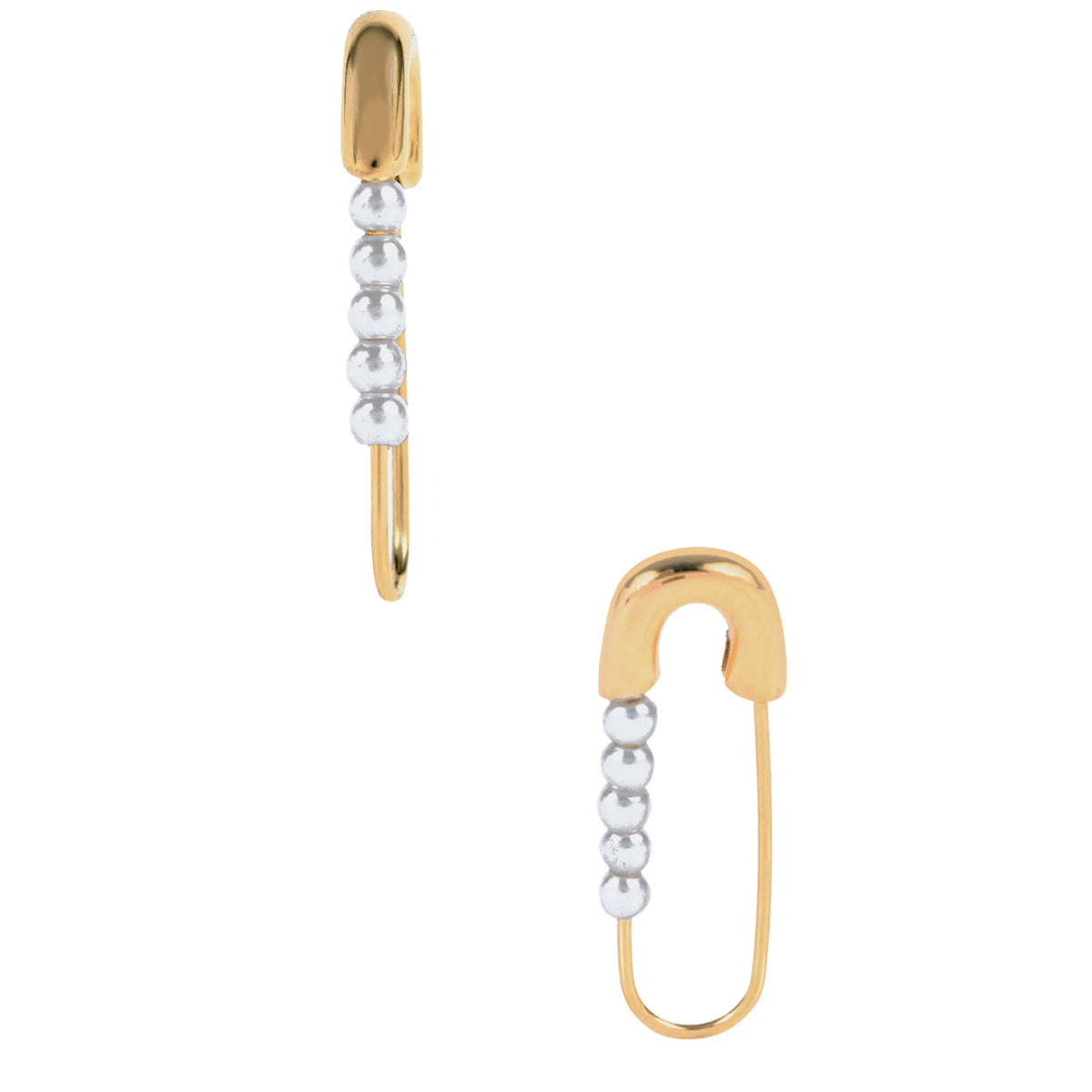 Anora Safety Pin Pearl Earring