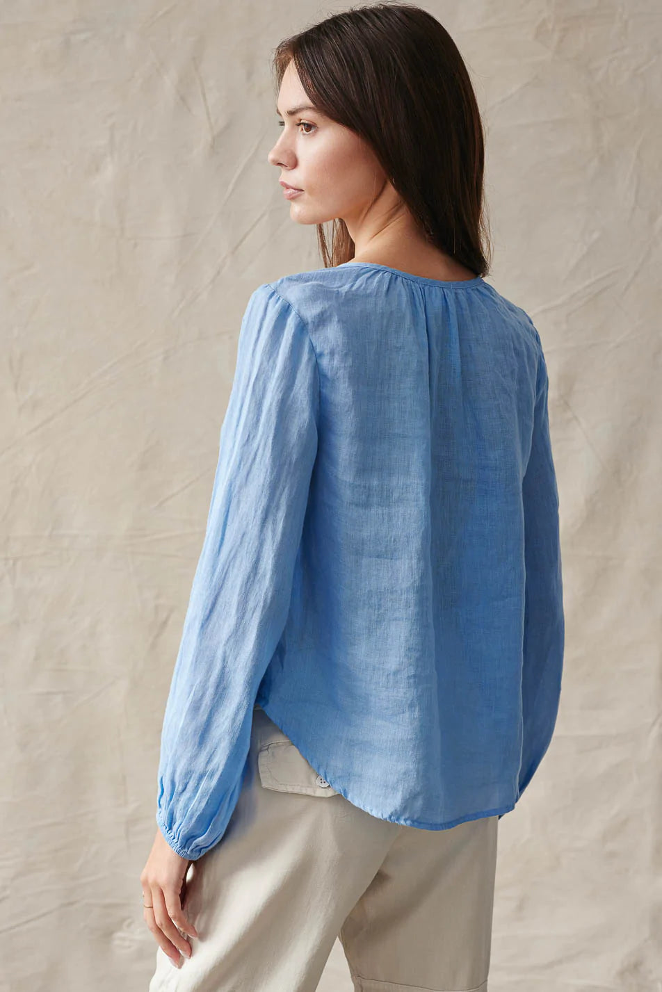 Long Sleeve Button Loop Blouse