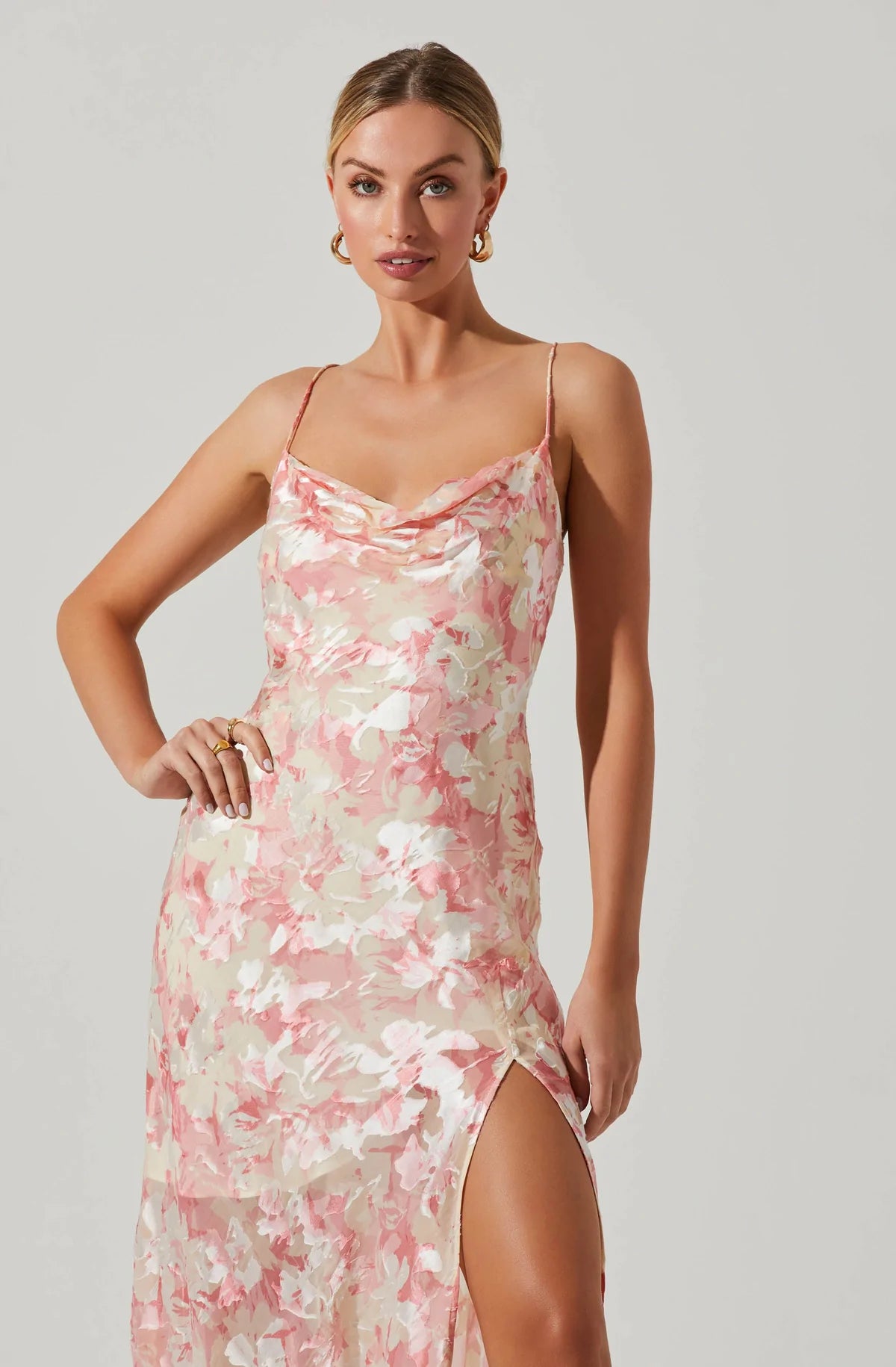 Gaia Floral Burnout Midi La Tre Clothing
