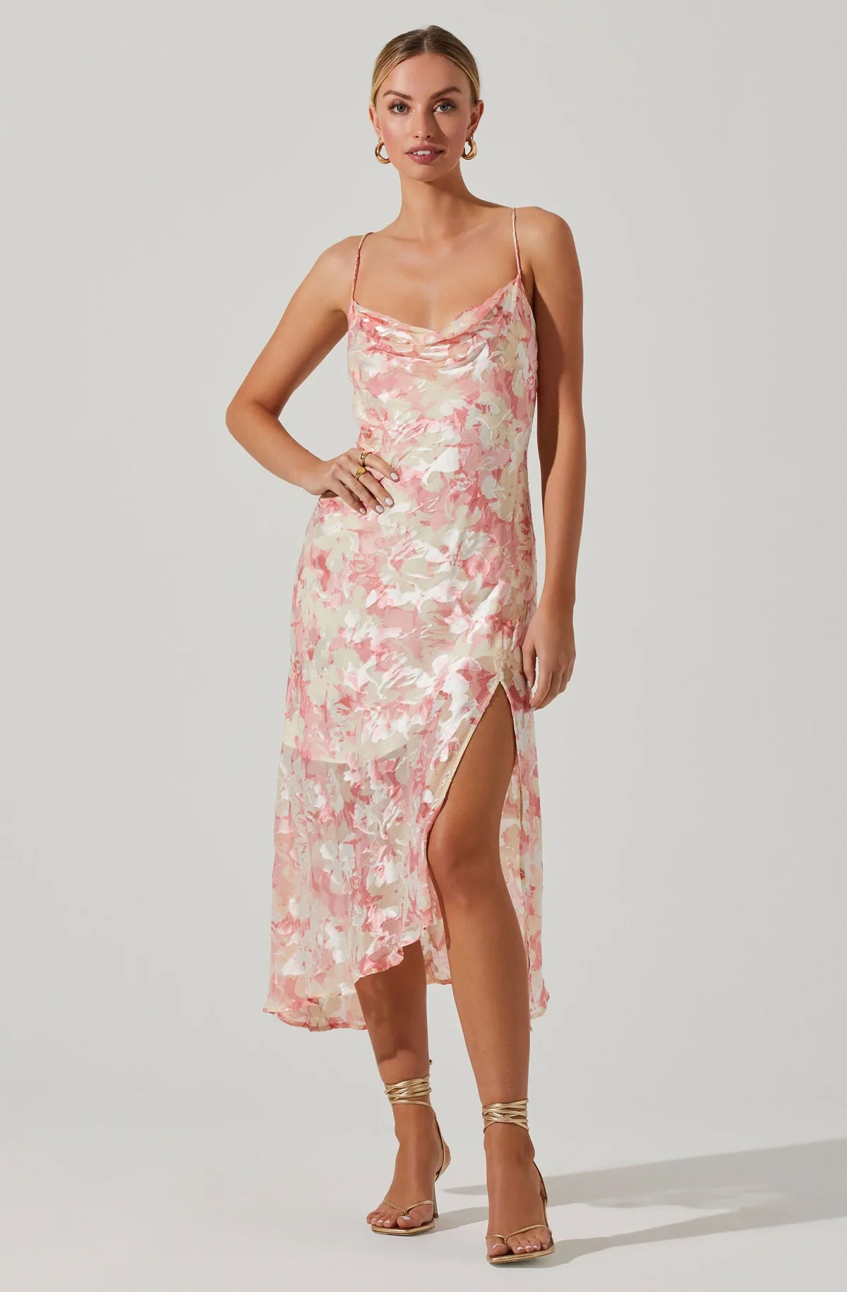 Gaia Floral Burnout Midi – La Tre Clothing