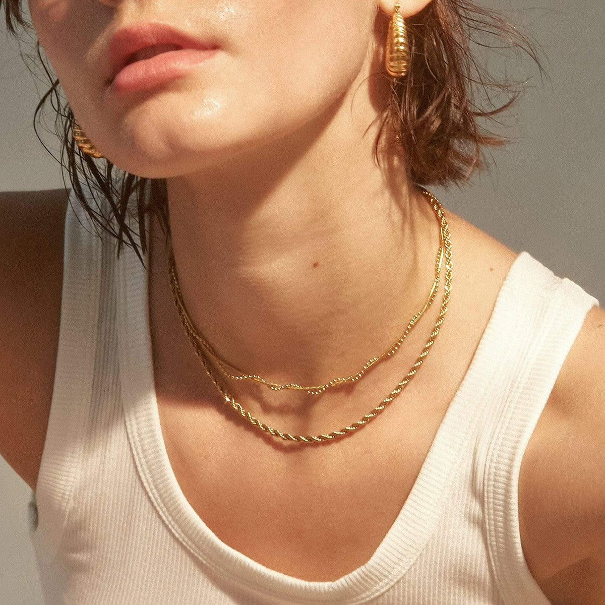 Meryl Twisted Double Chain Necklace