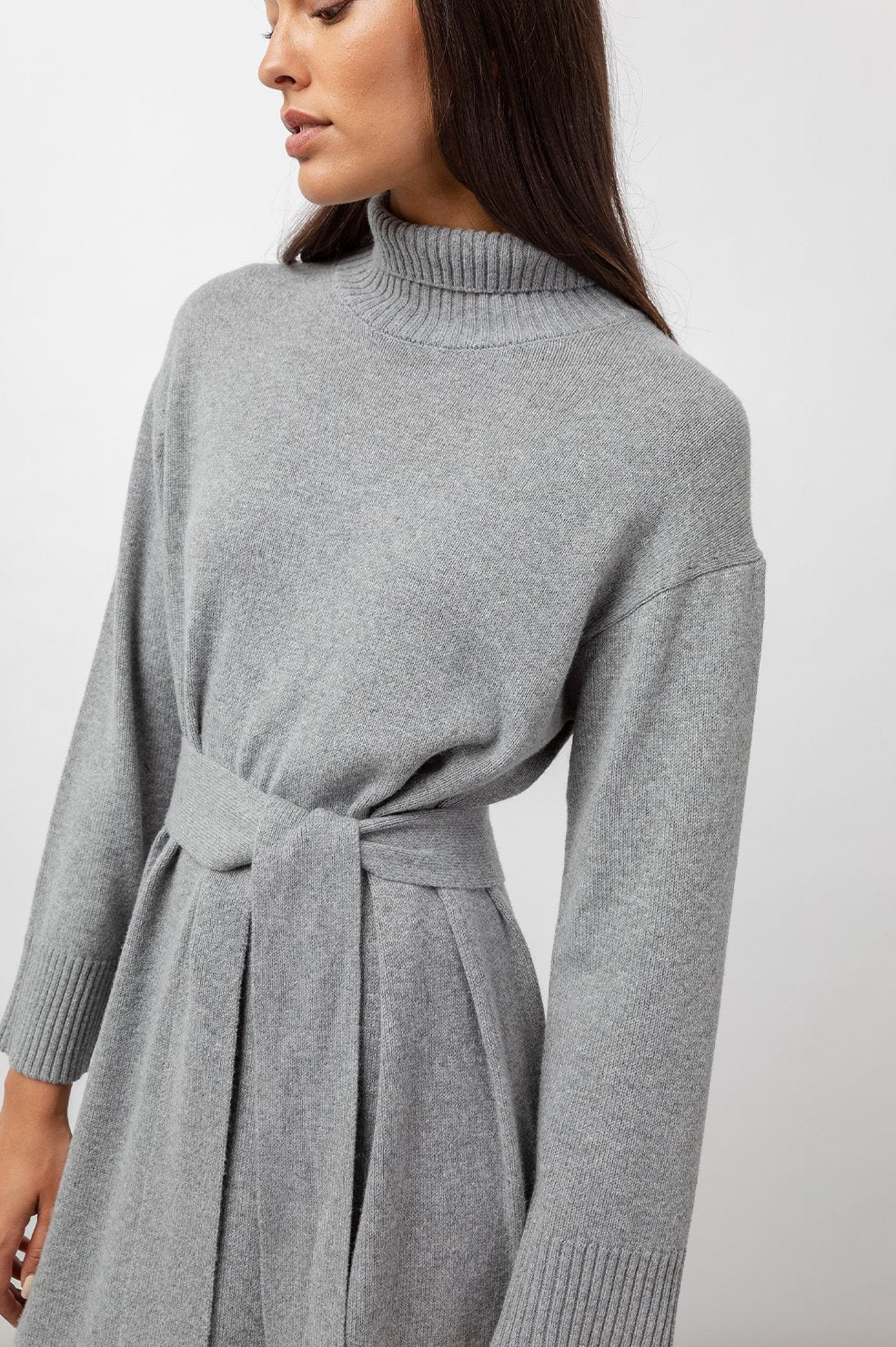 grey turtleneck sweater dress Mila Sweater Dress – La Tre Clothing