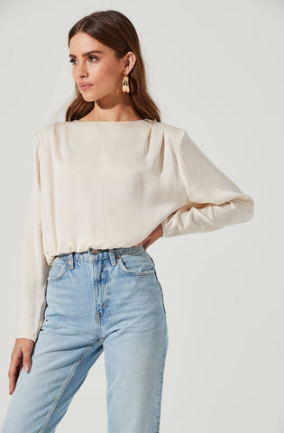 Pleated Shoulder Top